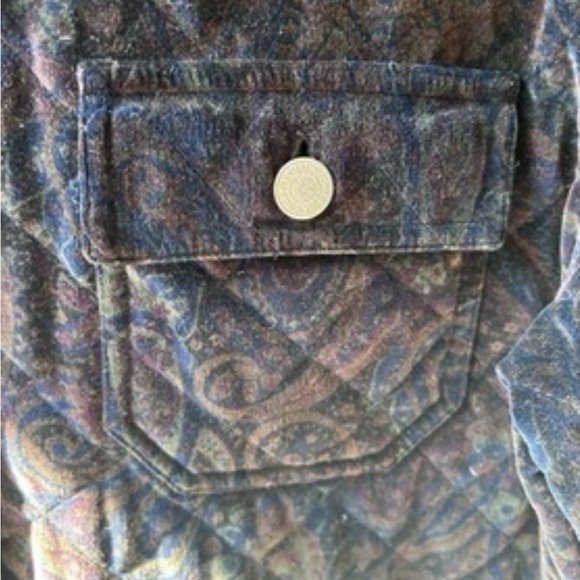 Jones New York Velvet Jewel Tone Paisley Quilted Barn Coat w/Pckts.Petite S Size - Picture 7 of 7